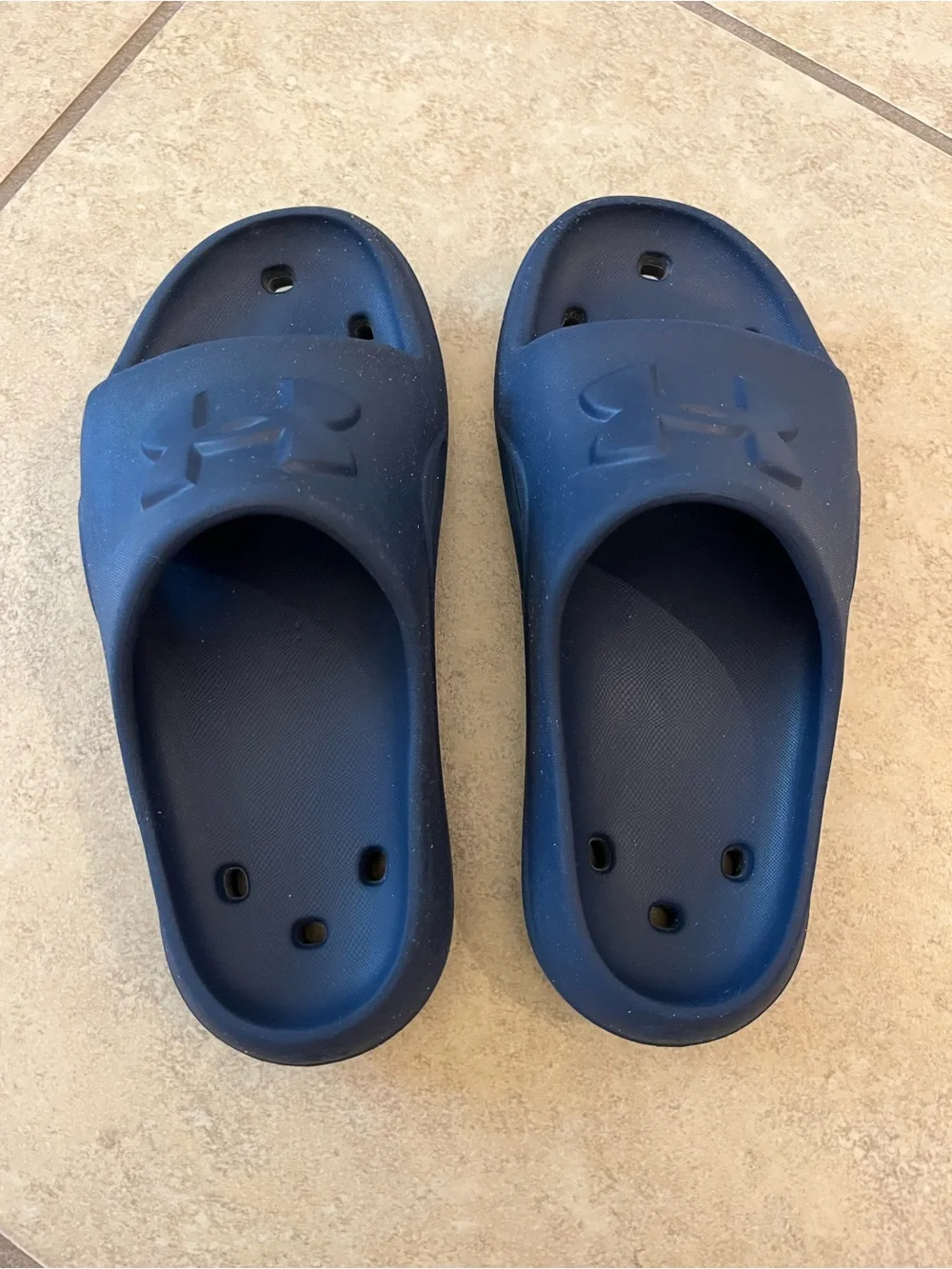 Under Armour Kids Navy Blue Slide Sandals